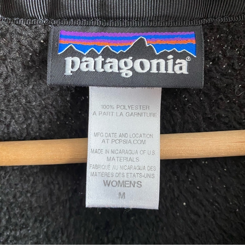 Patagonia Black Half-Snap High Pile Fleece Pullover Jacket Sweater Medium - Picture 12 of 15